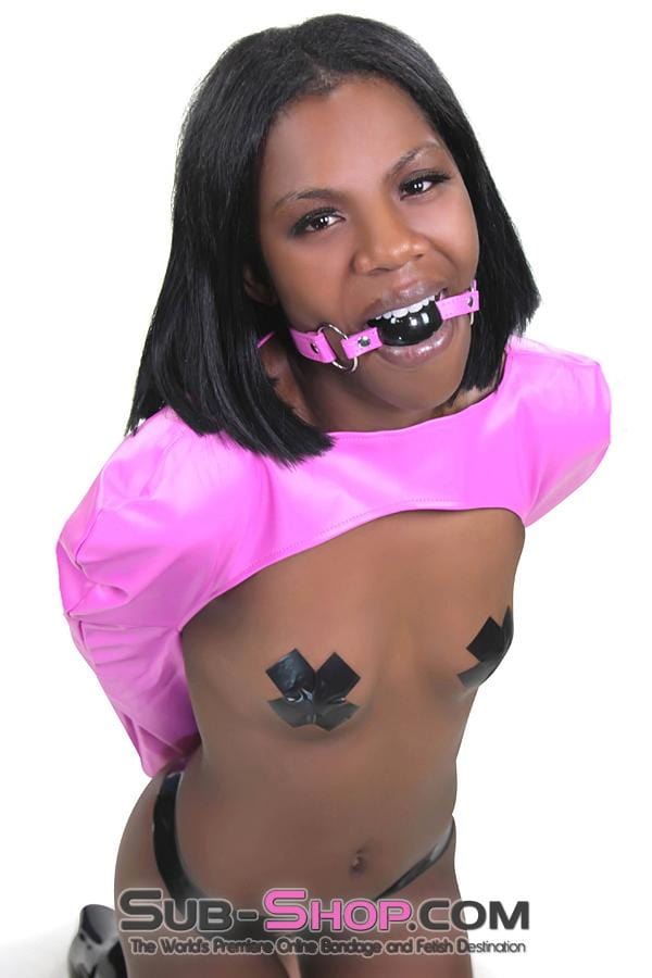 Armbinder 4739RS      Hot Pink Zippered Open Breast Armbinder Top