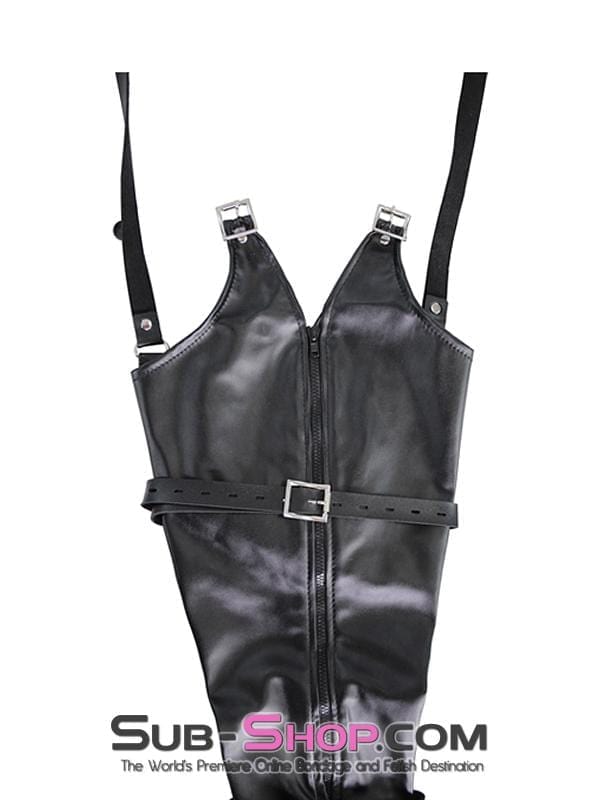 Armbinder 7303M      Ultimate Fantasy Zippered Single Glove Bondage Armbinder with Locking Straps