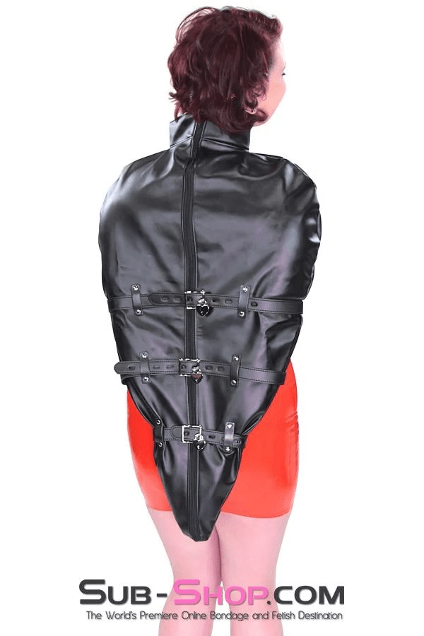 Armbinder 9016DL      Helpless Slave Satin Lined Locking Armbinder Bondage Top