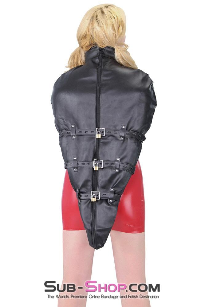 Armbinder 9016DL      Helpless Slave Satin Lined Locking Armbinder Bondage Top