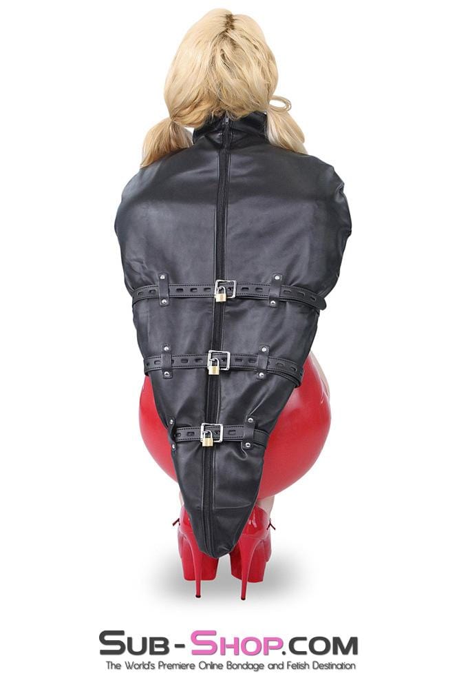 Armbinder 9016DL      Helpless Slave Satin Lined Locking Armbinder Bondage Top