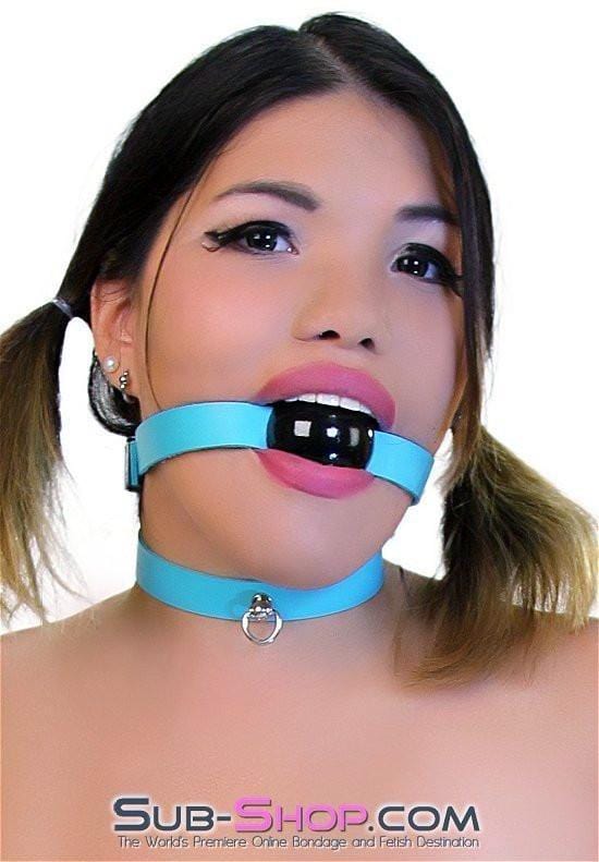 Ballgag 3416A      Classic Diamond Blue Ballgag Strap, Black Ball