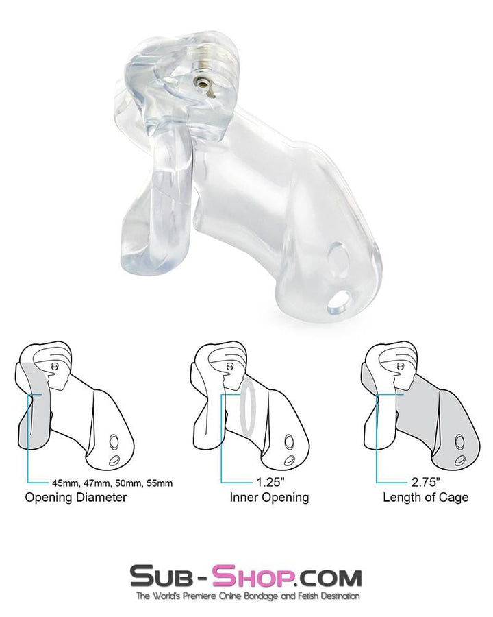 Black Friday Blowout 0397AE      Exposed in Chastity High Security Keyed Tumbler Locking Male Chastity with 4 Base Cock Ring Sizes - MEGA Deal