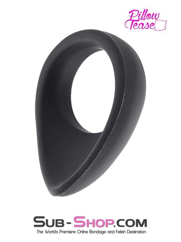 Black Friday Blowout 0408RS       Silicone Cock Ring with Teardrop Perineum Massager, 1.75" - LAST CHANCE - Final Closeout!