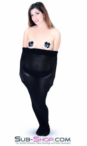 Black Friday Blowout 1490DL      Black Sheer Encasement Silk Stocking Full Body Sack - MEGA Deal