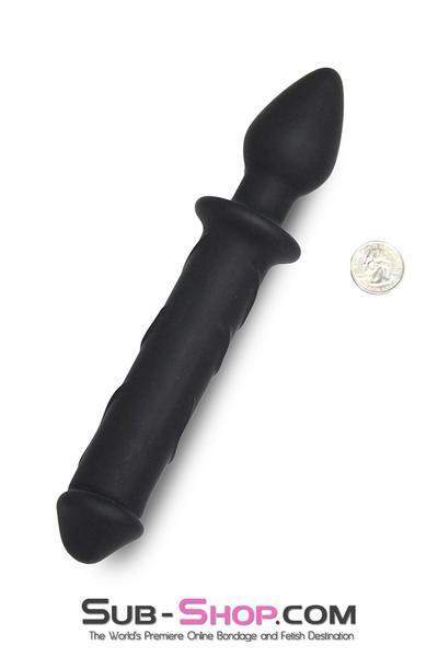 Black Friday Blowout 2704M      Dual Pleasures Double Ended Silicone Dildo and Butt Plug - LAST CHANCE - Final Closeout!