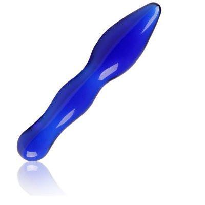 Black Friday Blowout 9784M      Cobalt Ice Glass Double Ended Tapered Massaging Rod - LAST CHANCE - Final Closeout!