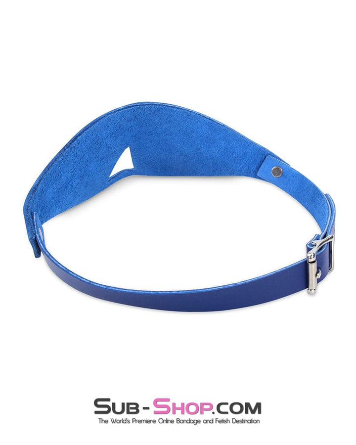 Blindfold 3440A      Royal Blue Cover Up Full Coverage Leather Blindfold