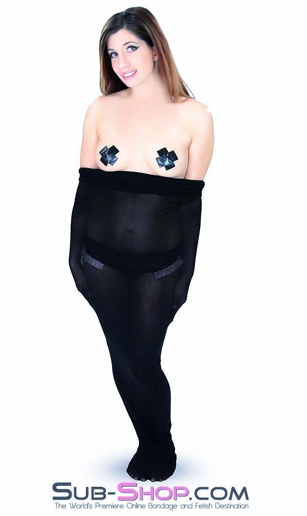 Body Sack 1490DL      Black Sheer Encasement Silk Stocking Full Body Sack