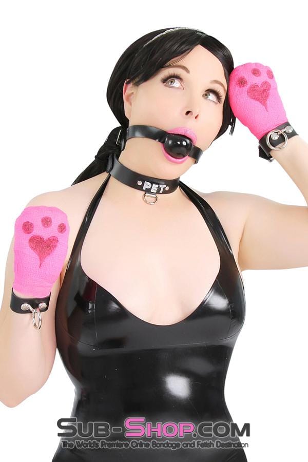 Bondage Wrap 5748A-PAWS      Wrap-Sure Self Adhesive Bondage Pet Paws Wrap, Pink