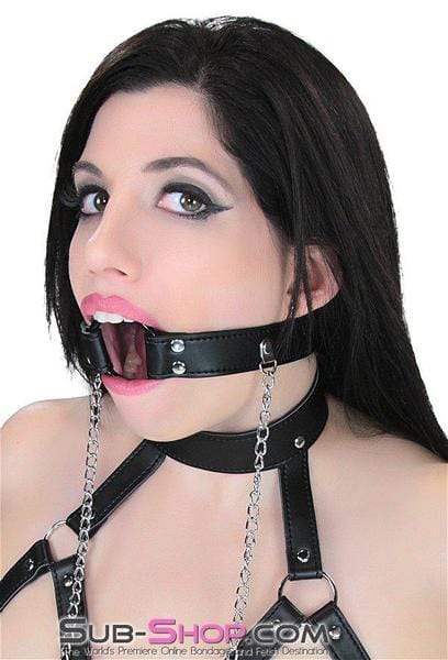 Breast Bondage 0344RS      Bondage Bra and Ring Gag with Nipple Clamps Set