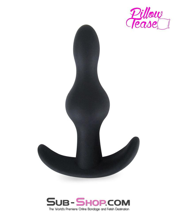 Butt Plug 0649E      Small Black Silicone Anal Exciter Butt Plug