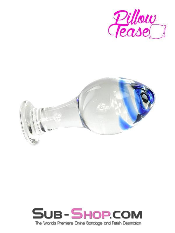 Butt Plug 2514M      Blue Orbiter Glass Anal Massager