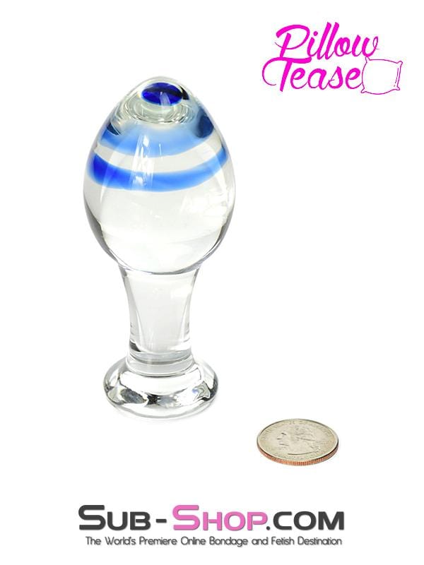 Butt Plug 2514M      Blue Orbiter Glass Anal Massager