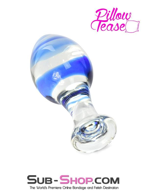 Butt Plug 2514M      Blue Orbiter Glass Anal Massager