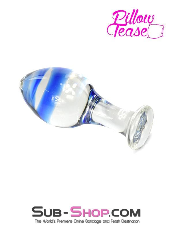 Butt Plug 2514M      Blue Orbiter Glass Anal Massager