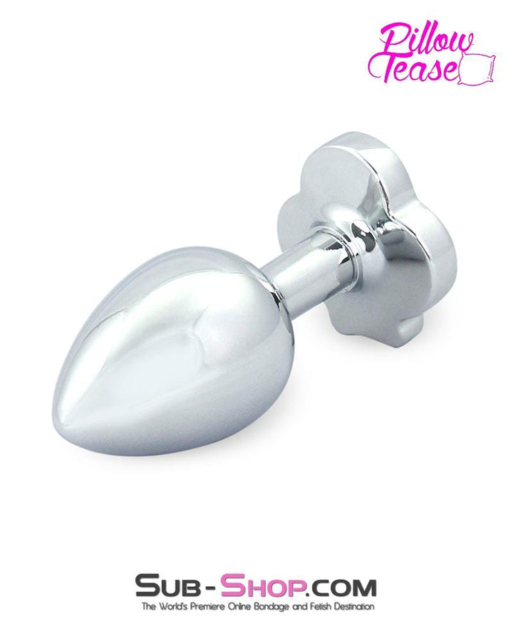 Butt Plug 2750E      Black Clover Gem Small Chrome Butt Plug