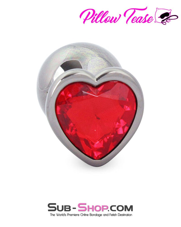 Butt Plug 4727M      Heart Jeweled Stainless Steel Butt Plug – Medium Black