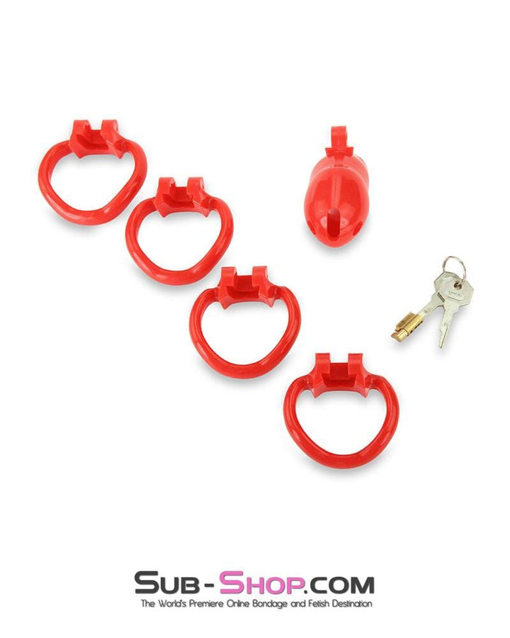 Chastity 0387AE      Redhead High Security Locking Short Male Chastity Cock Cage Sensation Device