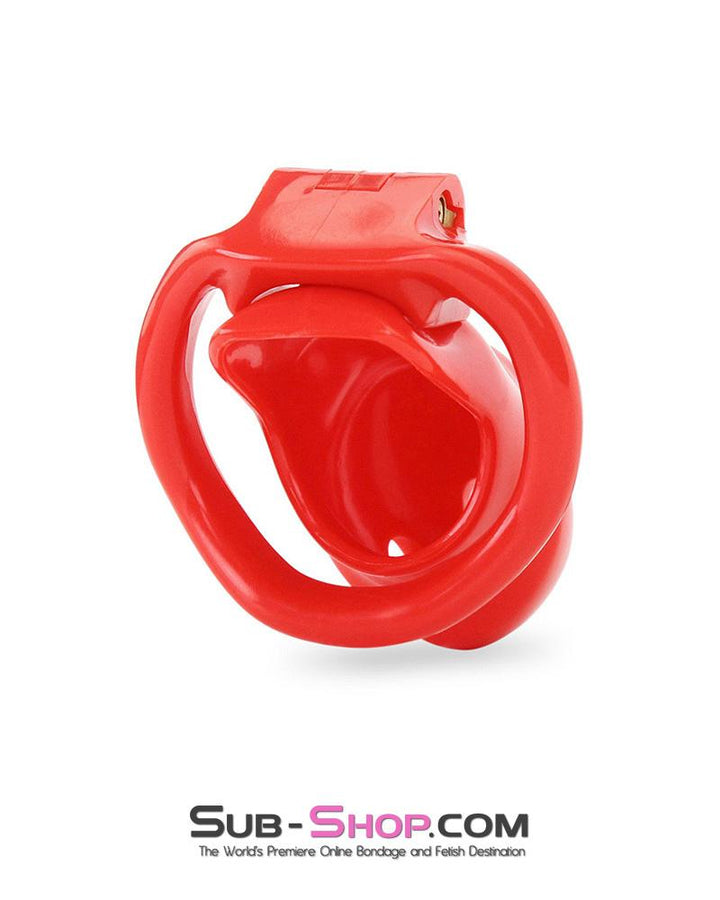 Chastity 0387AE      Redhead High Security Locking Short Male Chastity Cock Cage Sensation Device