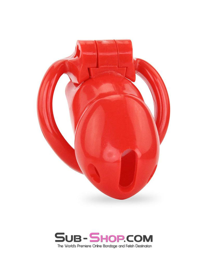 Chastity 0387AE      Redhead High Security Locking Short Male Chastity Cock Cage Sensation Device