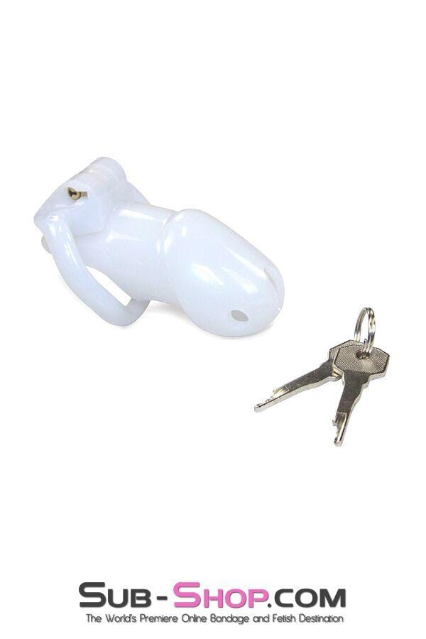 Chastity 0394AE      White Knight High Security Keyed Tumbler Locking Male Chastity with 4 Base Cock Ring Sizes