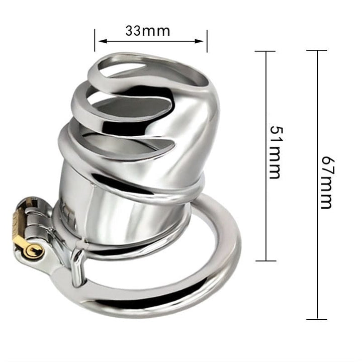 Chastity 0482M      The Enforcer High Security Stainless Steel Chastity Cock Cage