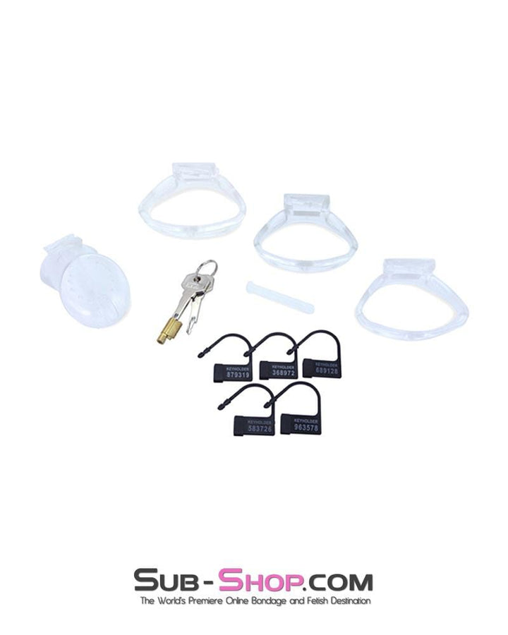 Chastity 1106AR      Mistresses Slave Clear High Security Ventilated Locking Male Chastity Device