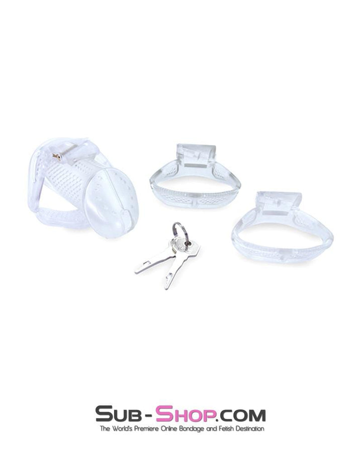 Chastity 1106AR      Mistresses Slave Clear High Security Ventilated Locking Male Chastity Device