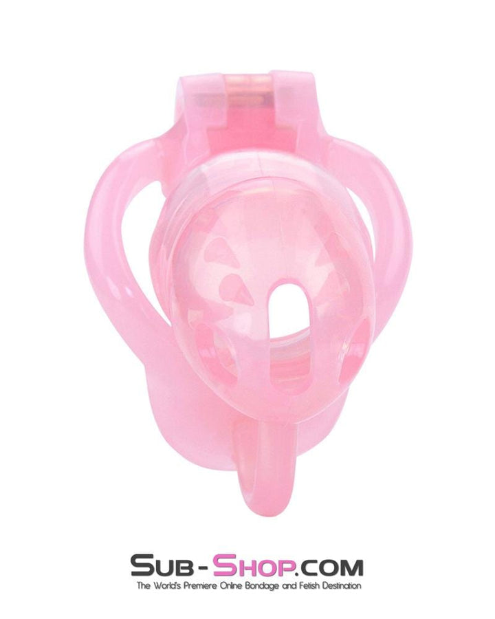 Chastity 1391AR      Spiked Sissy Cock Blocker Silicone Locking Male Chastity with Ball Divider