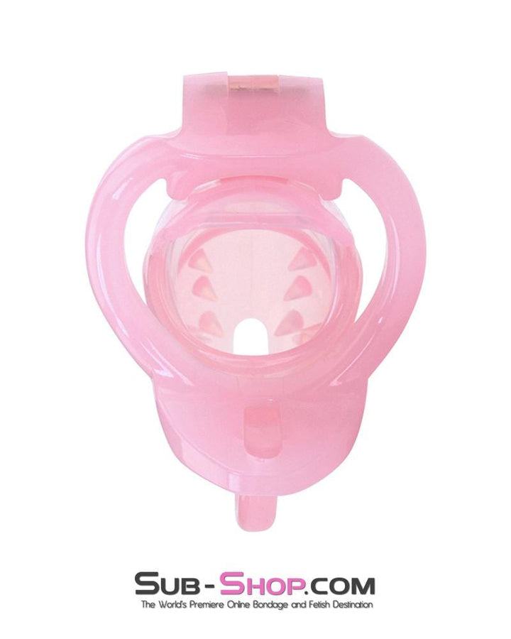 Chastity 1391AR      Spiked Sissy Cock Blocker Silicone Locking Male Chastity with Ball Divider