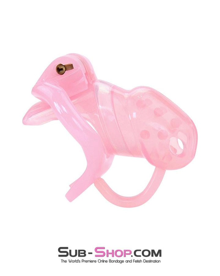 Chastity 1391AR      Spiked Sissy Cock Blocker Silicone Locking Male Chastity with Ball Divider