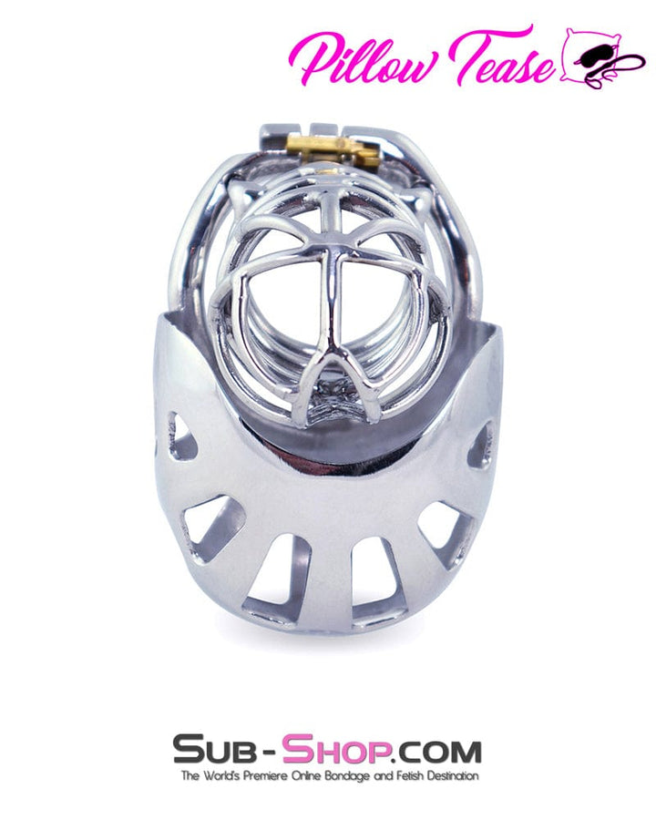Chastity 1445AR      Full Coverage Steel Locking Chastity Tease and CBT Device, 2" Cock Ring