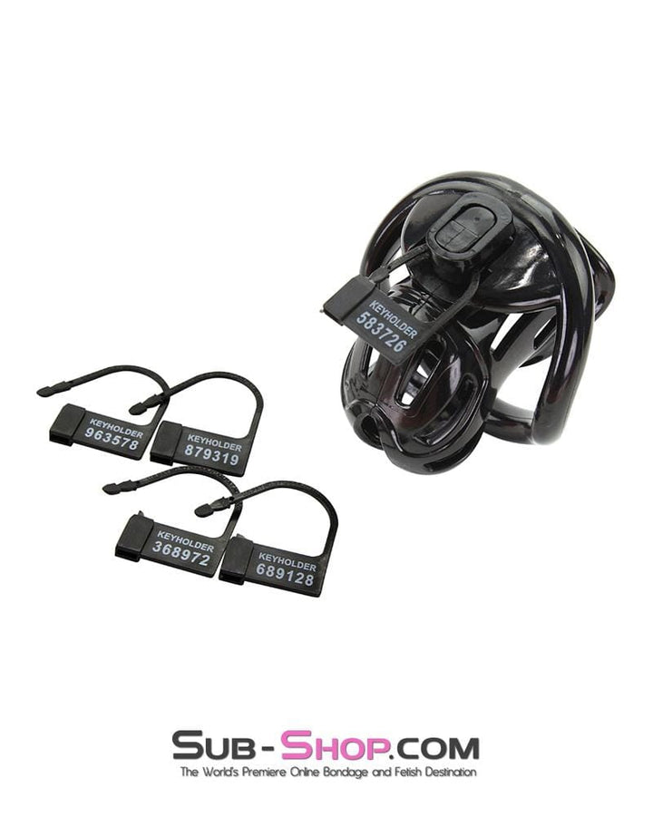 Chastity 1556AR      Short Jailhouse Cock Black Locking Male Chastity Cage