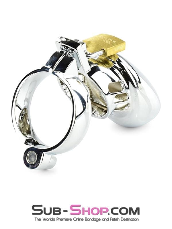 Chastity 1715HS      Severe Cock Tease Torture Locking Chrome Steel Cock Cage Chastity