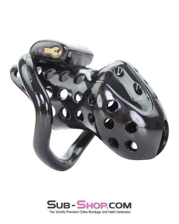 Chastity 1722AR      Boy Toy Black High Security Pin Tumbler Locking Cock Cage Chastity
