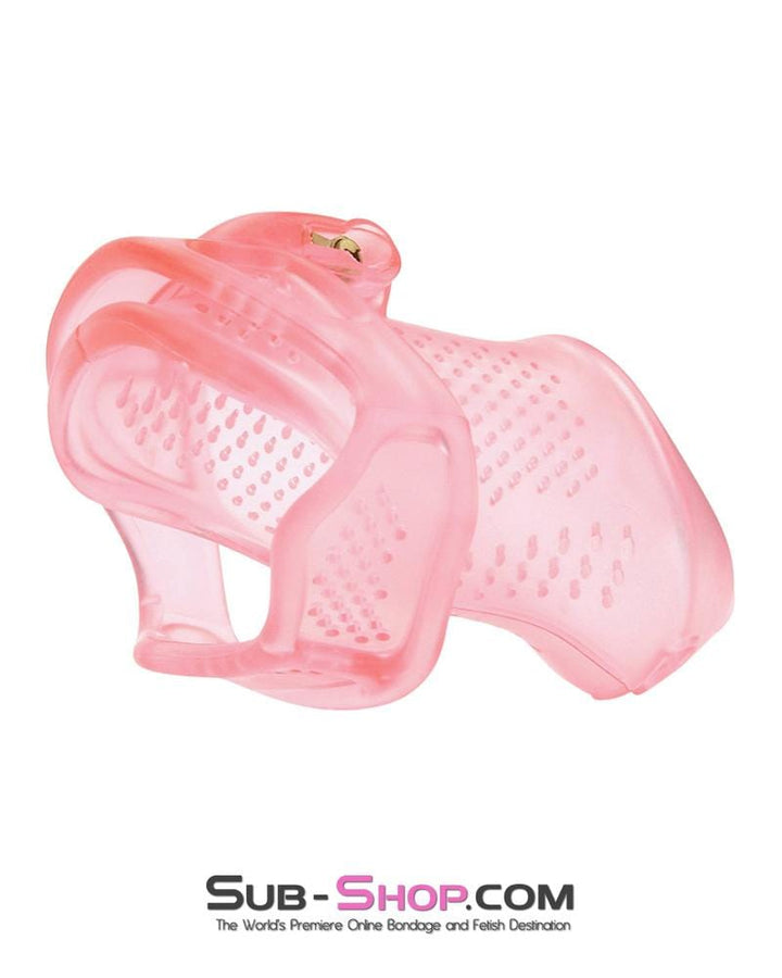 Chastity 2463AR      Mistresses Sissy Slave Pink High Security Pin Tumbler Ventilated Male Chastity Device with Numbered Plastic Locks