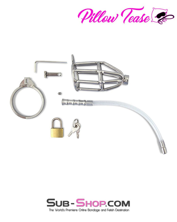 Chastity 2498M      Rocket Silo Cock Cage with Cum Through Catheter Tube