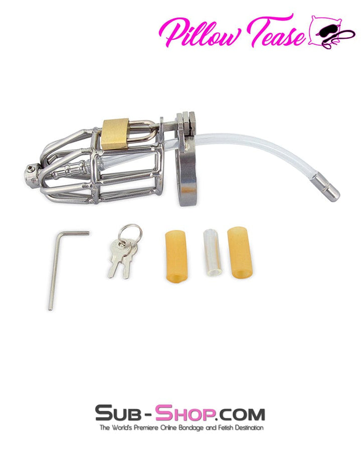 Chastity 2498M      Rocket Silo Cock Cage with Cum Through Catheter Tube