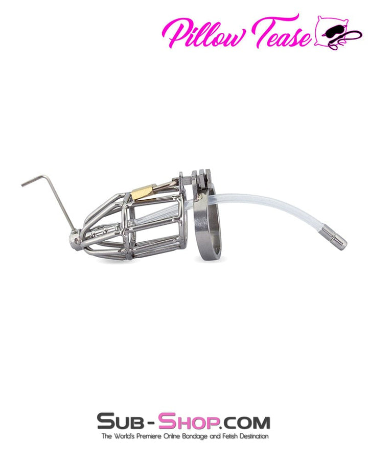 Chastity 2498M      Rocket Silo Cock Cage with Cum Through Catheter Tube