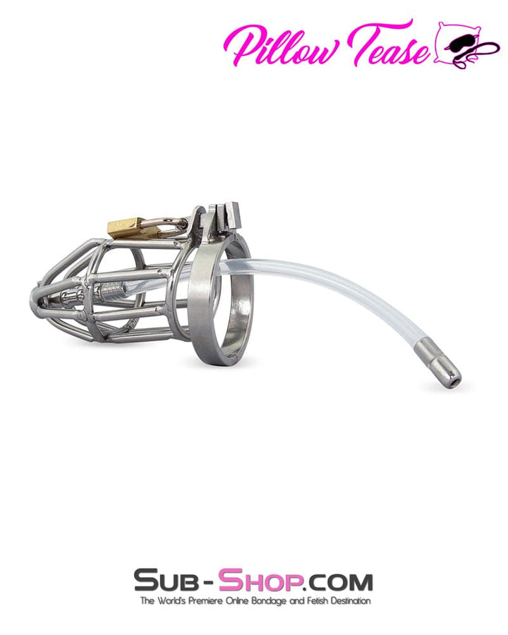 Chastity 2498M      Rocket Silo Cock Cage with Cum Through Catheter Tube