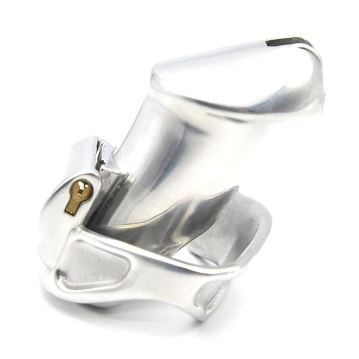 Chastity 2709M      Dick Steele Long High Security Chastity Cock Cage with Small Cock Cuff