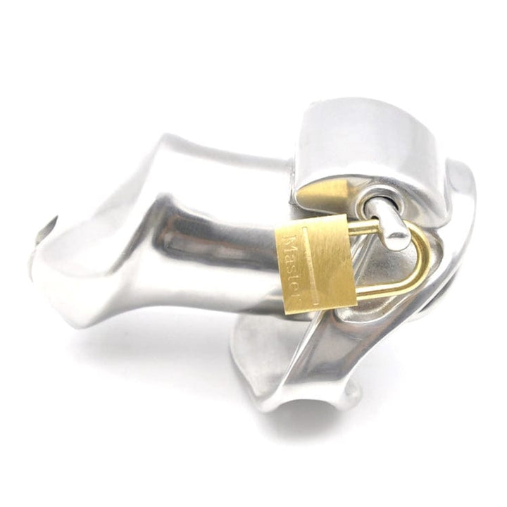 Chastity 2709M      Dick Steele Long High Security Chastity Cock Cage with Small Cock Cuff