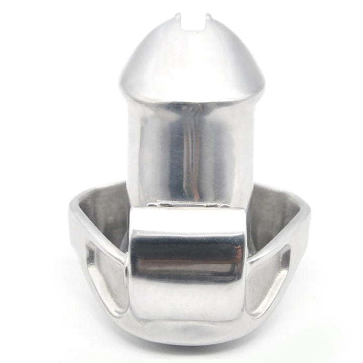 Chastity 2709M      Dick Steele Long High Security Chastity Cock Cage with Small Cock Cuff