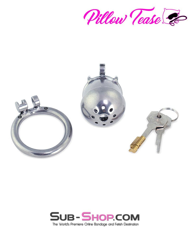 Chastity 3412AR      Tiny Cock Cap Locking Steel Chastity Cock Cage