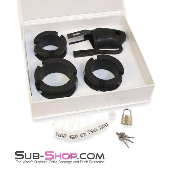 Chastity 3780HS      Black Silicone Cock Trap Locking Chastity Set