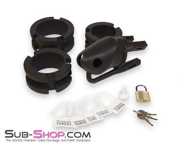 Chastity 3780HS      Black Silicone Cock Trap Locking Chastity Set