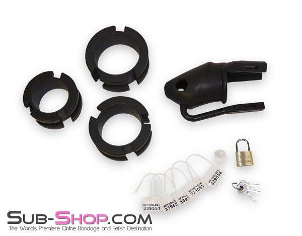 Chastity 3780HS      Black Silicone Cock Trap Locking Chastity Set