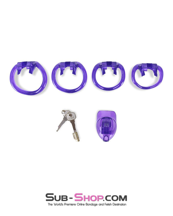 Chastity 5337M      Tiny Nub Mini Purple Locking Chastity Cock Cage
