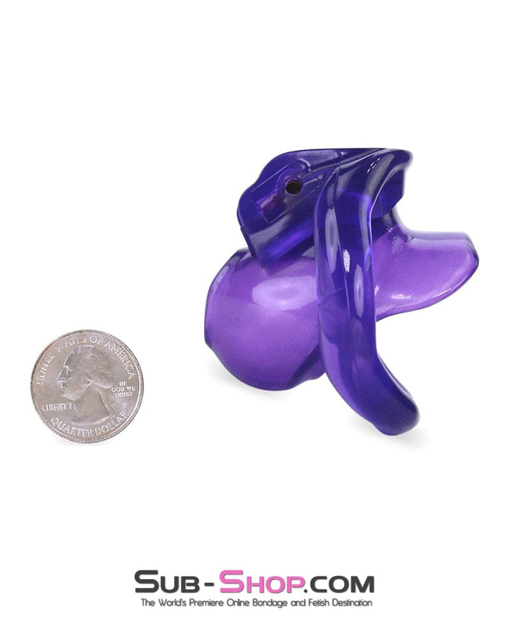 Chastity 5337M      Tiny Nub Mini Purple Locking Chastity Cock Cage